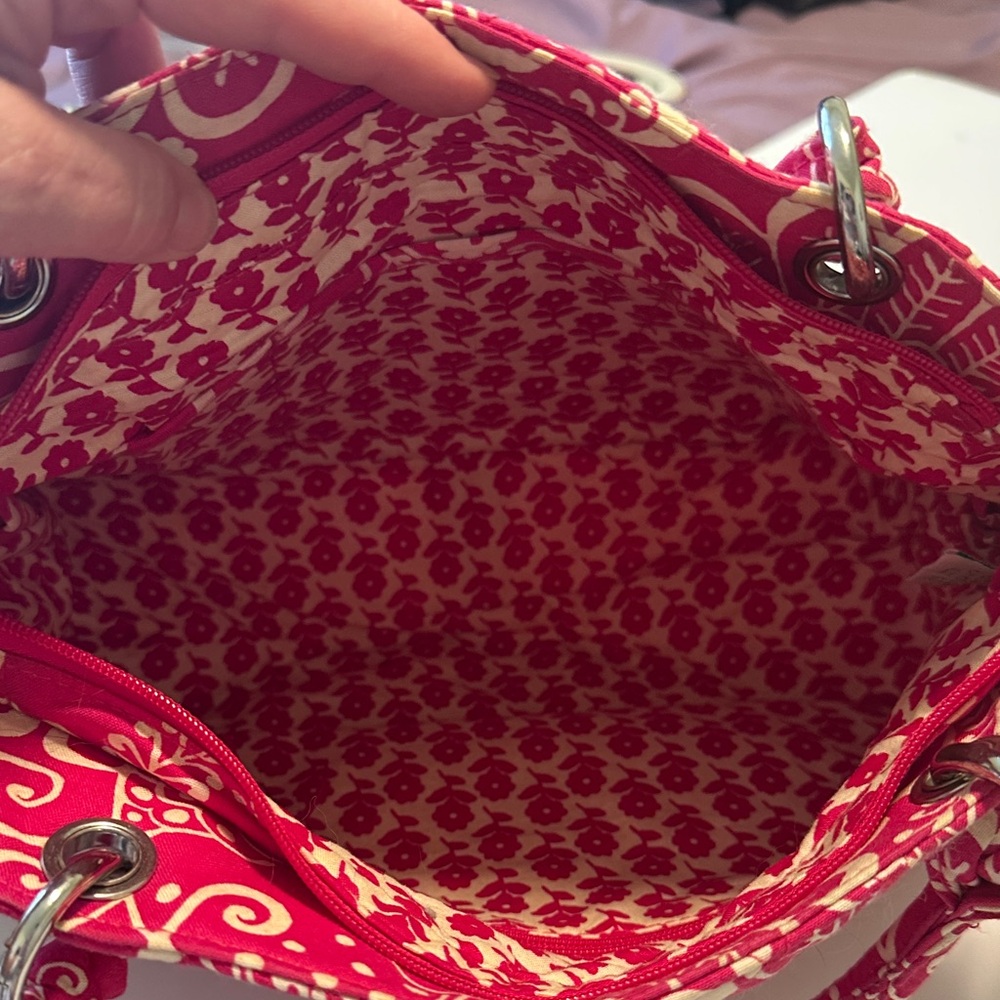 Vera Bradley Pink and White Quilted Shoulder Bag - Picture 3 of 5